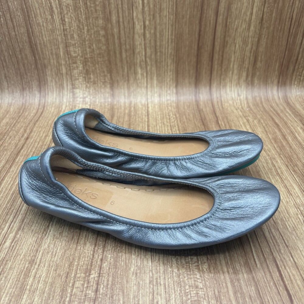 Tieks by Gavrieli‎ Womens Size 6 Foldable Ballet Flats Metallic Pewter